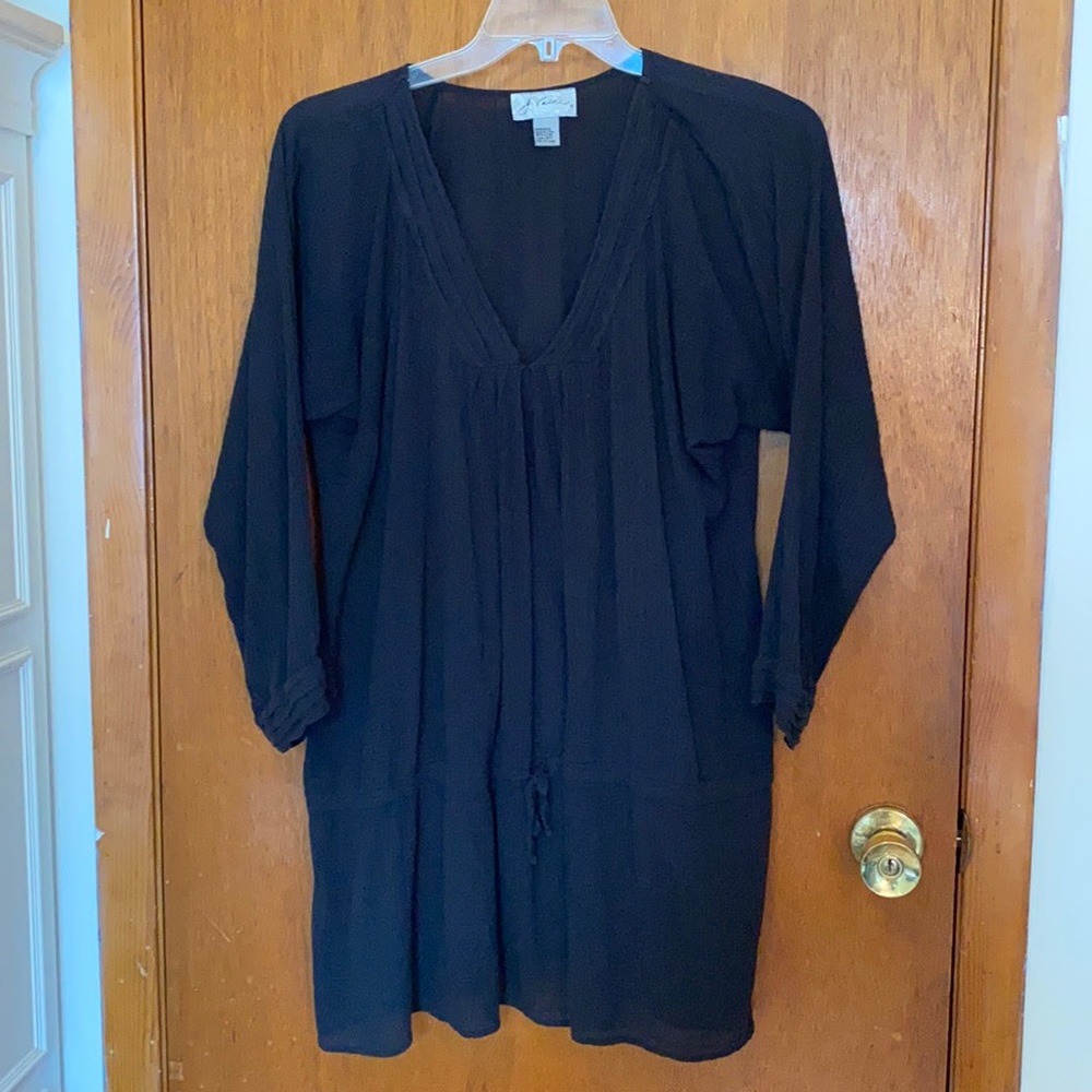 NWOT J. Valdi Black Bathing Suit Cover - XL